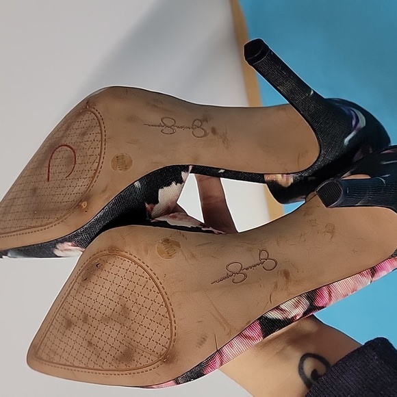 Jessica Simpson Womens Slip On Stiletto Pumps Heels Floral Leather Size 10 - Picture 13 of 13